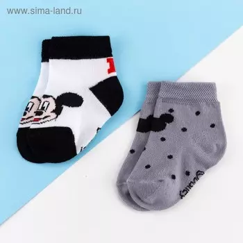 Набор носков Микки Маус, 2 пары, 10-12 см