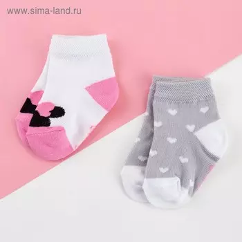 Набор носков Минни Маус, 2 пары, 10-12 см