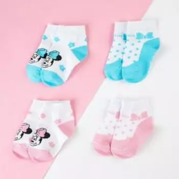 Набор носков Minnie, Минни Маус, 4 пары, 6-8 см