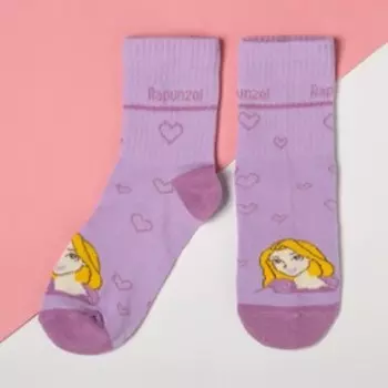 Набор носков "Принцессы" 2 пары, розовый/зелёный, 16-18 см