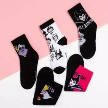 Набор носков "Villains", Disney, 5 пар, 22-24 см
