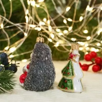 Набор новогодних игрушек "Ёжик с ёлкой"