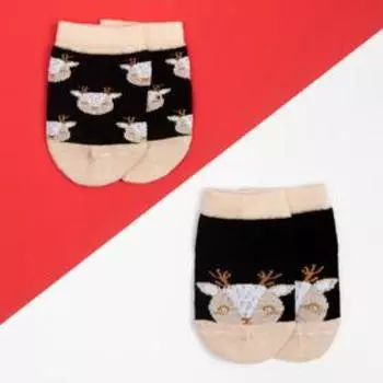 Набор новогодних детских носков Крошка Я «Олень», 2 пары, 12-14 см