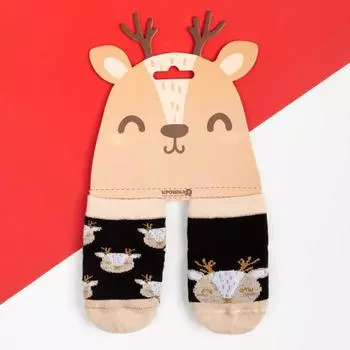 Набор новогодних носков Крошка Я "Олень", 2 пары, 6-8 см
