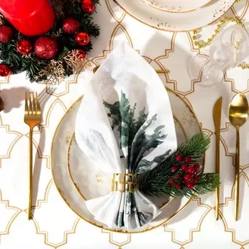 Набор новогодних салфеток «Этель» Forest animals, 4040 см - 4 шт., хлопок, саржа 190 г/м