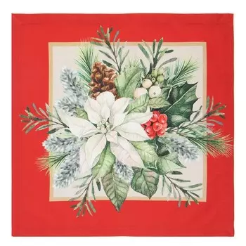 Набор новогодних салфеток "Этель" «Рождественский венок», 40х40 см - 4 шт, хлопок, саржа