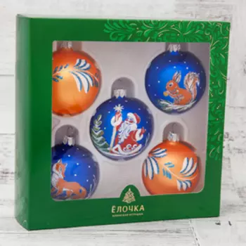 Набор новогодних шаров "Зимние напевы" 6 см (набор 5 шт)