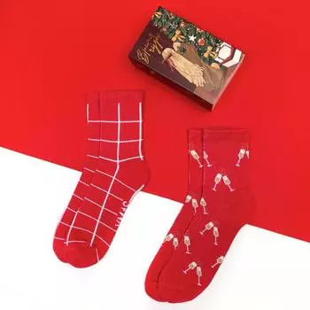 Носки женские новогодние KAFTAN Xmas размер 36-39 (23-25 см), набор 2 пары