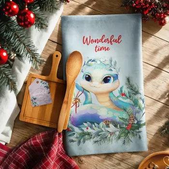 Набор новогодний подарочный «Этель» Wonderful time: полотенце 4070 см, ложка кухонная, доска кухонная