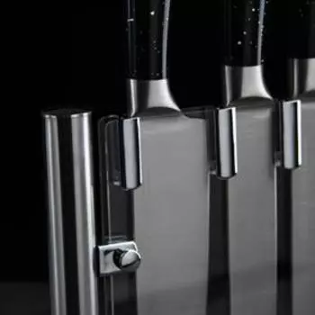 Набор ножей на подставке Jersey, 5 предметов, на подставке, цвет чёрный