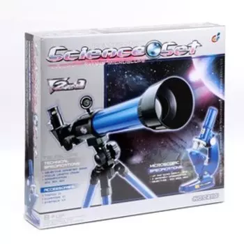 Набор обучающий «Опыт»: телескоп настольный, сменные линзы, увеличение 20, 30, 40, микроскоп, увеличение 100, 200, х450