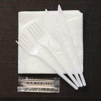 Набор одноразовой посуды «Шашлычный №1», 6 персон, цвет белый, чёрный