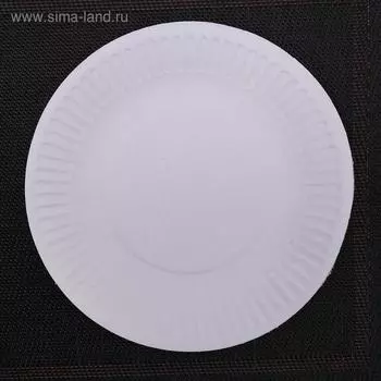 Набор одноразовых тарелок, d=17 см, цвет белый