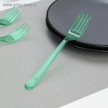 Вилки одноразовые Мистерия, набор 10 шт., 18 см, пластик, зелёные