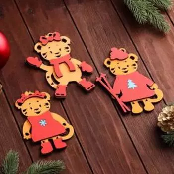 Набор ёлочных украшений "Тигрятки №2"