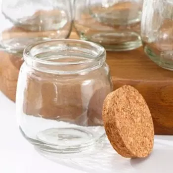 Набор баночек для специй с пробковой крышкой Доляна «Парфе», 200 мл, 7.37.2 см, 12 шт., стекло