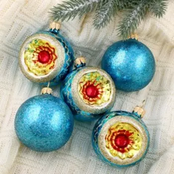 Шары на ёлку «Орбита», новогодние, набор 5 шт., d=6 см, МИКС