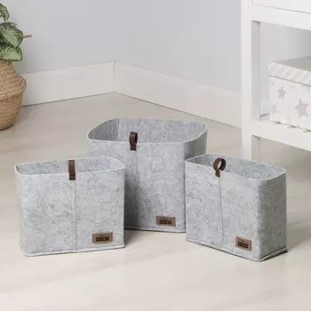 Набор органайзеров для хранения Elegance, 3 шт, цвет серый