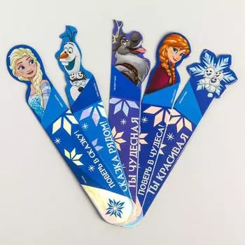 Закладки для книг, фигурные из картона, 5 шт. «Холодное сердце»