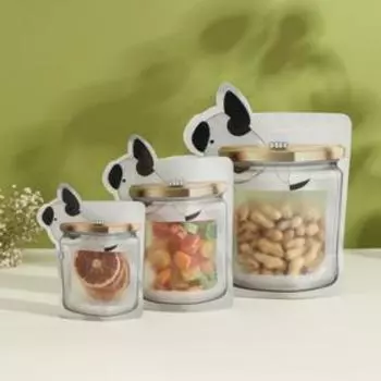 Набор пакетов для хранения сыпучих продуктов, застёжка zip-lock, 3 шт, 18,223,5 см, 14,519 см, 11,214,5 см