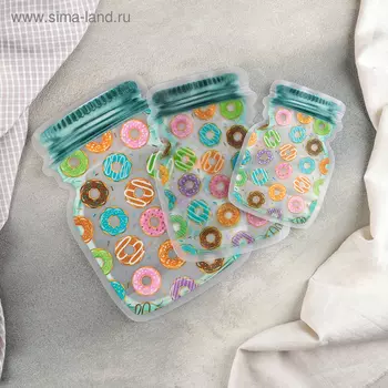 Набор пакетов для хранения сыпучих Доляна «Пончики», застёжка zip-lock, 3 шт., 1510 см, 2013 см, 24.516.5 см