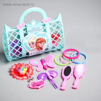 Набор парикмахера игровой «Анна и Эльза», Холодное сердце, в сумке, МИКС