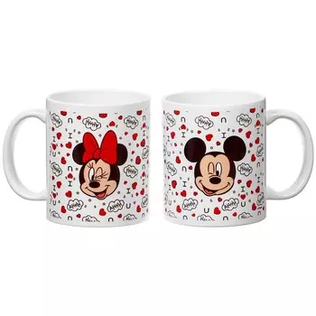 Кружки парные «Сердечки» 320 мл, 2 шт., Микки и друзья