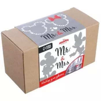 Набор парных кружек, 350 мл "Mr. и Mrs.", Микки и друзья