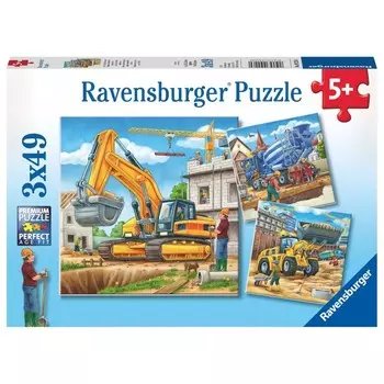 Набор пазлов Ravensburger «Большие строительные машины», 3 штуки, 49 элементов