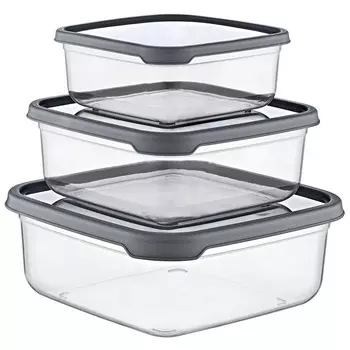 Набор пищевых контейнеров EmHouse, 3 шт, цвет МИКС