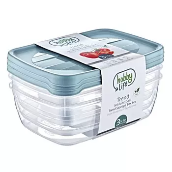 Набор пищевых контейнеров HobbyLife Trend, 2 л, 3 шт, цвет МИКС