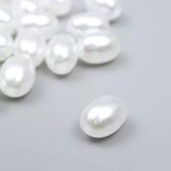 Набор пластиковых бусин, 9х7 мм, 100 шт/уп (белый)