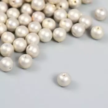 Набор пластиковых бусин "Астра" с покрытием АВ (имитация жемчуга), пластик, 8мм, 25 гр, серебро 9441