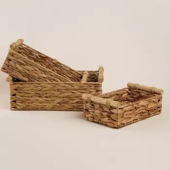 Корзины для хранения SL Home, плетёные, ручной работы, 3 шт., 27169 см, 312012 см, 352413 см