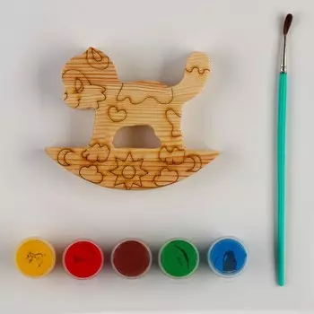 Набор под роспись «Котенок-качалка» с контуром, с красками и кисточкой в пакете