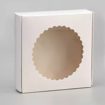 Набор подарочная коробка сборная, белая, с окном, 11.511.53 см