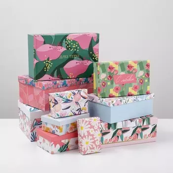 Набор подарочных коробок 10 в 1 «FLOWER», 12 7 4 - 32.5 20 12.5 см