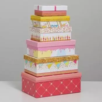 Набор подарочных коробок 10 в 1 «Торт», 32.5 20 12.512 7 4 см