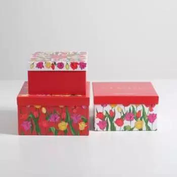 Набор коробок 3 в 1, упаковка подарочная, «8 Марта», 18 х 18 х 1022 х 22 х 12 см