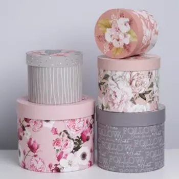 Набор коробок 5 в 1, упаковка подарочная, «Цветы», 13 х 13.519.5 х 23 см