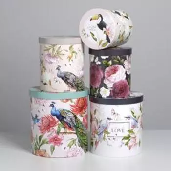 Набор коробок 5 в 1, упаковка подарочная, Flowers, 13 х 1419.5 х 22 см