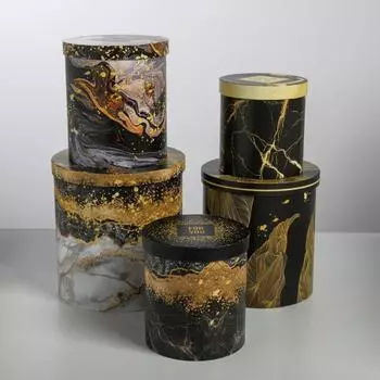 Набор подарочных коробок 5 в 1 Gold, 13 × 14‒19.5 × 22 см