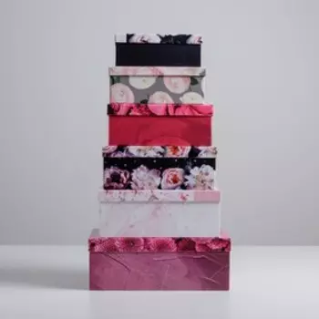 Набор подарочных коробок 6 в 1 «Цветочный», 20 х 12.5 х 7.5 ‒ 32.5 х 20 х 12.5 см
