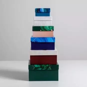 Набор подарочных коробок 6 в 1 «Камни», 10.2 х 10.2 х 6 - 20 х 20 х 11 см