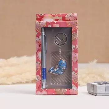 Набор подарочный 2 в 1, ручка, брелок, МИКС