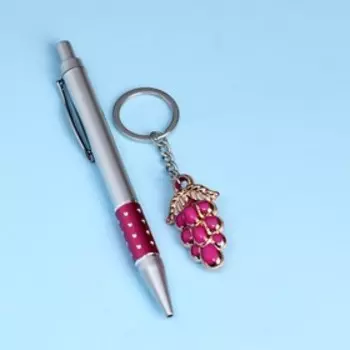 Набор подарочный 2в1 (ручка, брелок виноград) микс