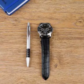 Набор подарочный 2 в 1, ручка, часы, МИКС