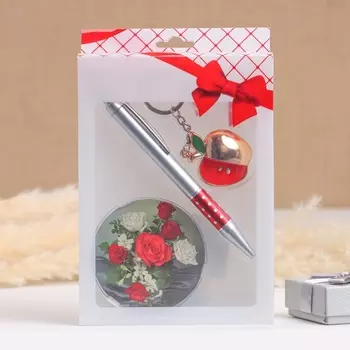 Набор подарочный 3 в 1, ручка, зеркало, брелок