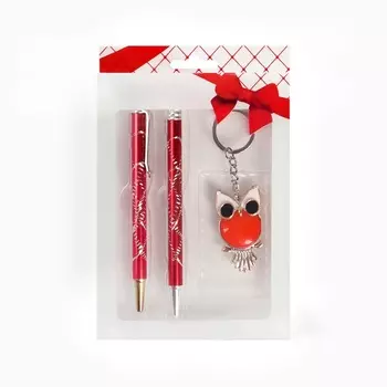 Набор подарочный 3 в 1, 2 ручки, брелок