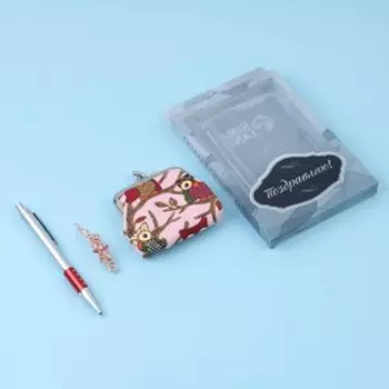 Набор подарочный 3в1 (ручка, кошелек, заколка)